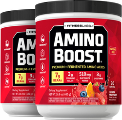 Amino Boost BCAA Powder (Natural Fruit Punch), 16.9 oz (480 g) Bottle