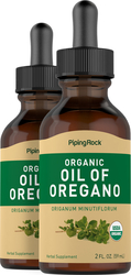 Oil of Oregano (Organic), 2 fl oz (59 mL) Dropper Bottle, 2  Dropper Bottles