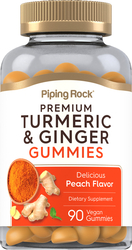 Turmeric & Ginger (Delicious Peach), 90 Vegan Gummies